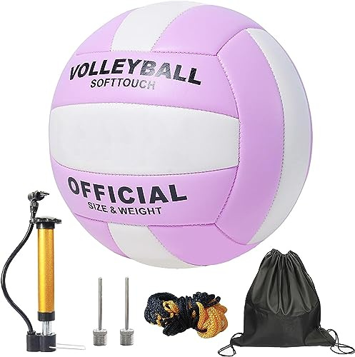 DRSUMLF Volleyball Größe 5, PU Leder Weich Beachvolleyball, Wasserdichter Indoor- und Outdoor-Sport-Volleyball, Wettkampfvolleyball ist für Anfänger, Profisportler und Jugendliche