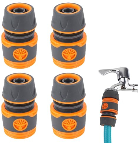 Connettori per Tubi Flessibili da 1/2, 4 Pezzi Raccordi per Tubi Giardino,Raccordo per Tubo da 1/2 pollice,Raccordi Rapidi,Raccordo per Tubo Giardino Rapido,Connettori per Tubi da Giardino Raccordi