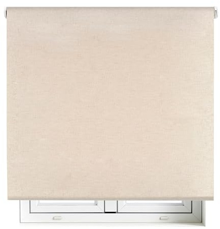 Blindecor Estor Opaco Premium a Medida | Color Lino | 120 x 220 cm (Ancho por Alto) Tamaño de la Tela 117 x 215 cm | Estor Enrollable Opaco con Tubo de 38mm, más Resistente y Elegante