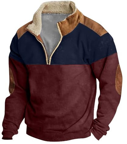 KONG JIMFAN Skitouren Bekleidung Sweat Shirt Herren Winterkleidung Freunde Tshirt Herren Fahrrad Hemd Rot Kurzarm Bunte Sweatshirts Herren Langarmshirt Spitze Weiß(Wine,M)