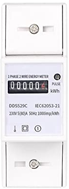 Moniteur d'énergie de compteur intelligent, Automatique monophasé 2 fil d'énergie électrique Counter de mesure analogique analogique 35 mm 35 mm VACARME Montage de rails Installation facile Facilement