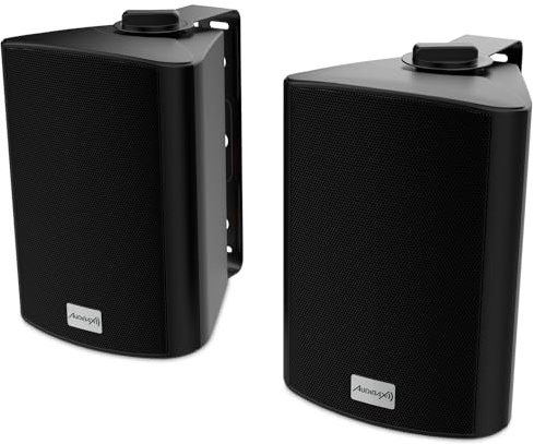 Audibax PR-62 BT Black – Altavoces de Pared – Compatible con Bluetooth - Pareja de Altavoces Estereo de 2 Vías – Altavoces con Woofer de 6.5” – Sonido Envolvente