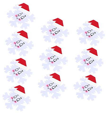 MAGICLULU 10stücke Filzuntersetzer in Schneeflockendesign Tassenmatten für Zuhause Wärmeisolierend und Wasserabweisend Weihnachts-tassenunterlage