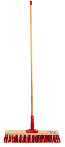 VASKO Scopa da strada con punta rimovibile EXTRA-CLICK + paletta da 50 cm, setole dure, manico in legno 160 x 2,2 cm