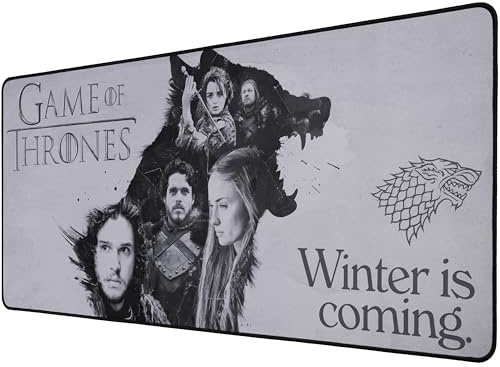 SUBSONIC - Game of Thrones XXL-Mauspad 90x40 cm - Grau | Offizielle Lizenz, Schreibtischunterlage mit glatter Oberfläche für Maussensoren, rutschfeste Basis und genähte Kanten