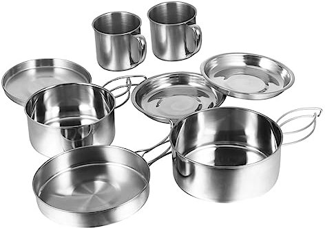 BCOATH Outdoor Camping Kochset Tragbares Geschirr Campingpfanne Und Utensilien Zum Wandern