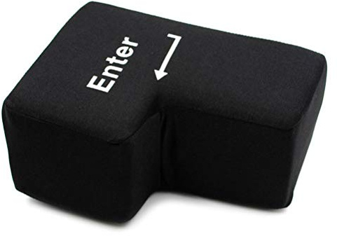 PUNELE Giocattolo Antistress con Pulsante Invio Grande, Cuscino con Chiave di Input USB, Pulsante Invio Creativo di Grandi Dimensioni Comodo Cuscino da Scrivania Sacco da Boxe (nero)