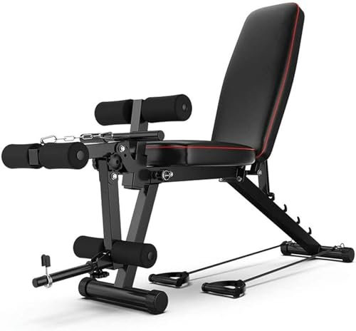 CCKUYT Verstellbare Bänke, verstellbare Bank, Multifunktions-Hantelbank, Fitnessbank mit Beinstrecker und Beinbeuger, verstellbares Workout-Bänk
