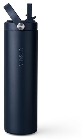 Vinsun Vattenflaska Rostfritt Stål med Sugrör 750ml - Dubbelväggig isolerad, Läckagesäker, BPA-fri - Termosflaska för Sport, Outdoor, Skola, Gym