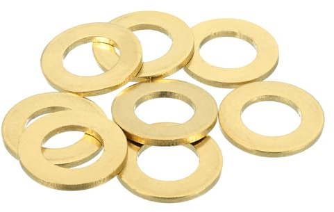 sourcing map Rondelle piatte in ottone, diametro esterno 1 7/16 x diametro interno 13/16 x 3 mm per parafanghi rondelle assortite M20 per bulloni, viti, riparazione di macchinari, costruzione
