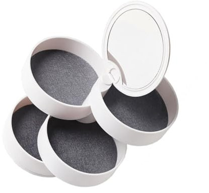 Healeved 1pezzi Scatola Portagioielli Girevole Multistrato Per Orecchini Collane e Organizer Per Contenitore Per Chiavi e Piccoli Oggetti