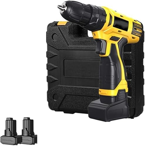 YTBHSHXZ, Taladro atornillador inalámbrico profesional de 24 V con 2 baterías de iones de litio de 1500 mAh, cargador rápido de 1 hora y destornillador eléctrico compacto de 2 velocidades.