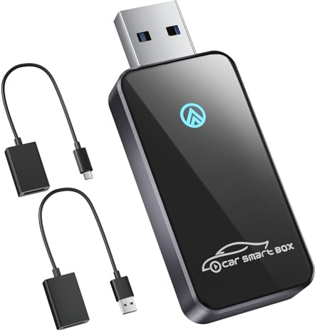 SALCAR Wireless Adapter für Android Auto - 2025 Upgrade | Kabelloser USB Dongle mit Dualband WiFi | Stabil & Unterbrechungsfrei | Kompatibel mit Version 11 oder Höher