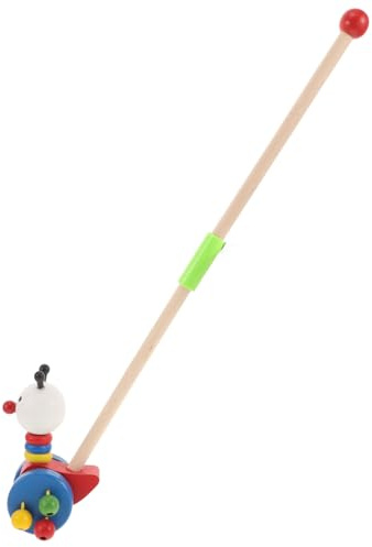 Toddmomy Holz Lauflernspielzeug mit Rädern Cartoon-tiermotiv Rollendes Schiebespielzeug für Kleinkinder und Junge Mädchen