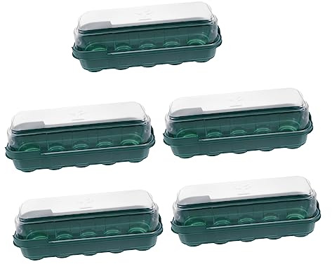MOTHNUR Vassoio di Avviamento per Germinazione Piante Coperchio, Set da 5 Pezzi in Plastica Resistente, per Coltivazione Domestica e Propagazione in Serra