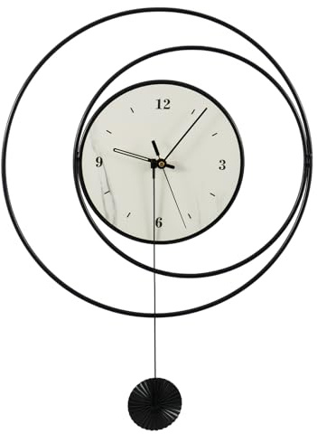 Youyijia Moderne Wanduhr mit einzigartigem Design – 72cm große dekorative Pendeluhr, geräuschloses Quarzwerk – Metall-Wanddeko für Wohnzimmer, Büro, Schlafzimmer