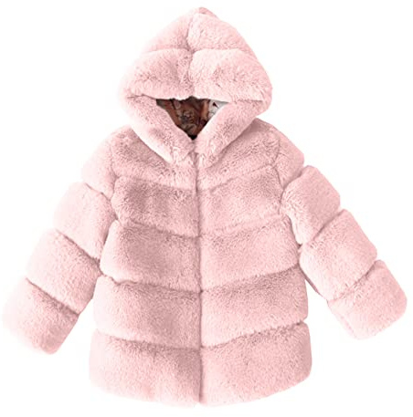 Generisch 2026 giacca di transizione per bambini piccoli giacca invernale per bambini piccoli colletto in pile giacche solide calde con cappuccio giacca di lana cappotti, Colore: rosa., 9-10 Anni