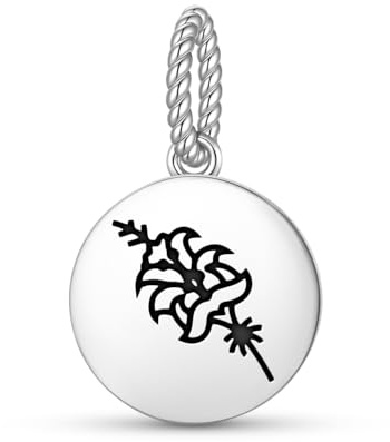 Persische Lilie, Totem-Symbol, baumelnder Charm-Anhänger aus 925er Sterlingsilber, spirituelles Siegel-Emblem, kompatibel mit Pandora-Armbändern