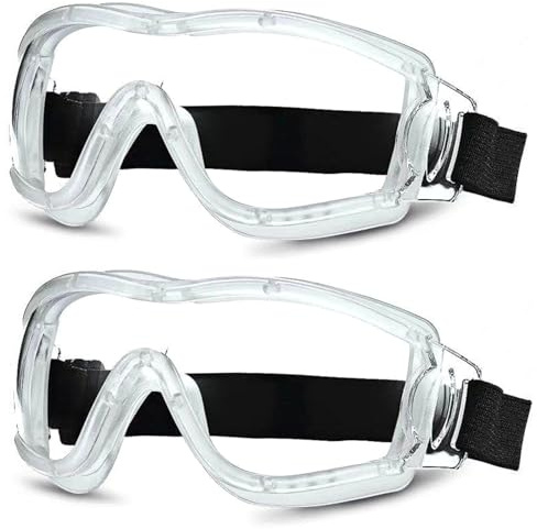 Rachlicy 2 gafas de seguridad para niños, antivaho de doble cara, gafas de seguridad protectoras completamente cerradas para niños con correa ajustable para el hogar, adolescentes, juegos de batalla