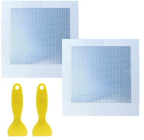 PureSphere 4Pcs 8x8 Self-Adhesive Fibreglass Drywall Repair Patches | 4 Pack 8x8 Self-Adhesive Fibreglass Wall Patches, Drywall Plasterboard Repair Kit for Holes, Cracks and Ceiling Repairs