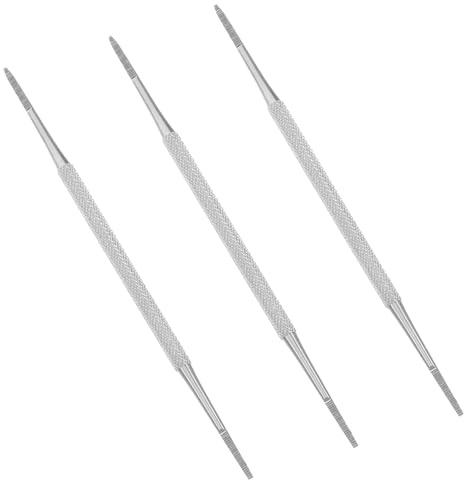 ABOOFAN Lot de 3 Cure-ongles en Acier Inoxydable, Cuillères à Repousser et Enlever les Cuticules, Outil de Manucure Pédicure Professionnel pour Soins des Ongles à Domicile et Salon