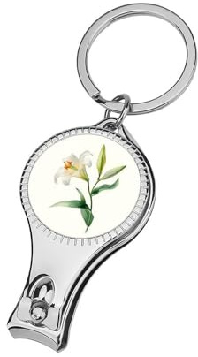 Coupe-ongles professionnel en forme de fleur de lys blanc sur une tige verte incurvée pour ongles d'orteils pour homme et femme
