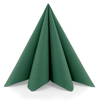 Sovie HORECA Airlaid Serviette DUNKELGRÜN 40 x 40cm 1/4 Falz 50 Stück hochwertige Einwegservietten in Stoffoptik für Gastronomie Hotel Catering und festliche Anlässe