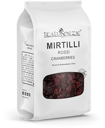 ITALIA SPEZIE - Mirtilli Rossi Disidratati Dolci 1 Kg - Cranberries Prima Scelta - Mirtilli Rossi Essiccati - Bacche Di Cranberry Essiccate.
