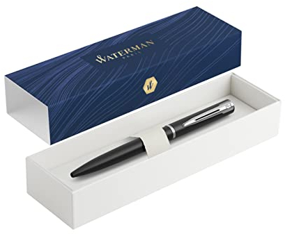 Waterman Allure Kugelschreiber Lack matt schwarz, verchromte Zierteile, Druckmechanik, in Geschenk Schatulle