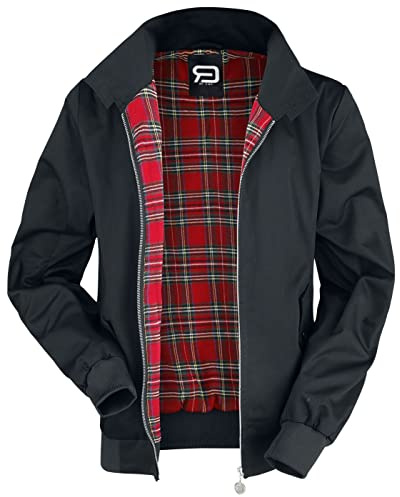 RED by EMP Homme Veste basique noire avec doublure à carreaux