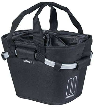 Basil Classic Carry All Klickfix Fahrradkorb, Schwarz, 15 l