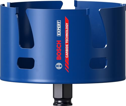 Bosch 1x EXPERT Construction Material PC Plus Lochsäge (für Weichholz, Grobspanplatte, Ø 114 mm, Professional Zubehör Bohrmaschine)