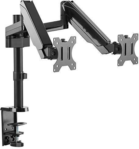 RICOO Monitor Halterung 2 Monitore TS3911 Bildschirmhalterung Arme Dual Monitor Arm mit Gasdruckfeder für 13-32 Zoll Monitorhalter höhenverstellbar Bildschirm Halter VESA 75x75 100x100