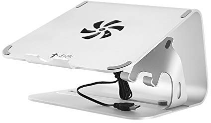 JYB AYSMG SOPI ZJ-001 Stand di Raffreddamento in Alluminio con Supporto for Telefono e Ventola di Raffreddamento for Laptop, Adatto for Mac Air, Mac PRO, iPad e Altri Laptop (Argento)