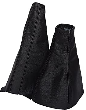 The Tuning-Shop Ltd Schaltsack Handbremsmanschette kompatibel mit Opel Corsa C Leder verschiedene Naht Farbe wählbar (schwarze Naht)