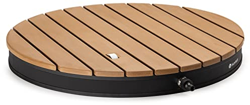 blumfeldt Mobile Gartendusche, Aussendusche für den Garten, Bodendusche mit 4m Fontänenhöhe, Boden-Gartendusche mit Holz-Optik für Pool & Sauna, Außendusche Wasserdicht, Frost- & UV-Beständig