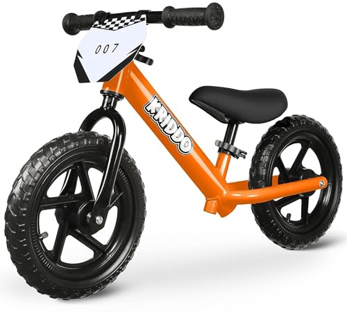 KRIDDO Toddler Balance Bike 2 Year Old, Age 18 Months to 5 Years Old, 12 Inch Push Bicycle with Customize Plate (3 Sets of Stickers Included), Gift Bike for 2-3 Boys Girls, Orange