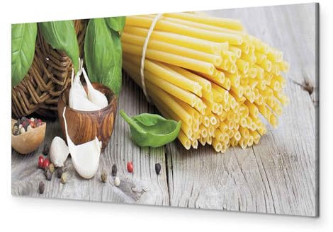 murando - Akustikbild Obst und Gemüse Bilder Akustikschaum Hochleistungsschallabsorber Schallschutz Leinwand 1 tlg Wandbild Raumakustik Schalldämmung Nudeln Pasta Küche j-B-0073-b-a