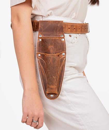 Hori Hori Lederscheidegürtel mit Garten- und Scherentaschen, personalisierter Floristen-Werkzeuggürtel, Leder, Gartengürtel mit Taschen