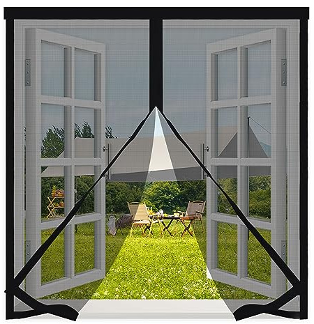 Zanzariera Magnetica Finestra 120x145cm,Tenda Zanzariera Magnetica Anti Zanzare Insetti Chiusura Automatica,Rete Superfine Autoadescante per Porte e Finestre,Nero