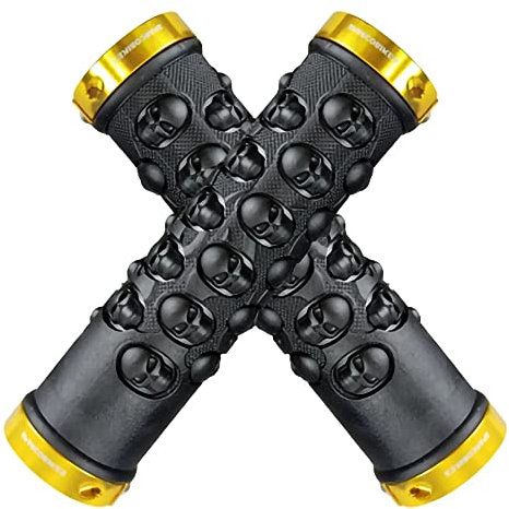Fahrradgriffe Fahrradgriffe Anti-Skid Komfortable Rubber Fahrrad Lenker Grips Berg Rennrad Griff Bar Griffe Fahrradgriffe Fahrradgriffe Ergonomisch (Color : Black and Gold Ring)