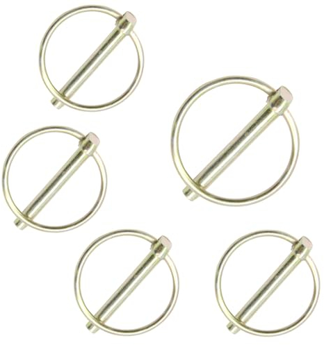 Hocansen 5 Stück Rund Klappsplinte 0.6x4.5cm Klappsplinte mit Ring Rohrklappsplinte Sortiment Bolzen für Rasen, Gartenarbeit, Landwirtschaft (6*45mm/OX)