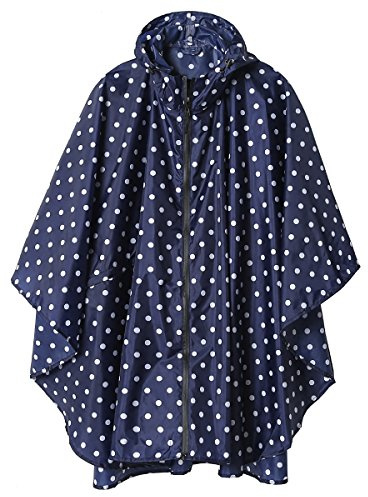 Vattentät regnponcho för vuxna, mångsidig regnkappa med huva, L