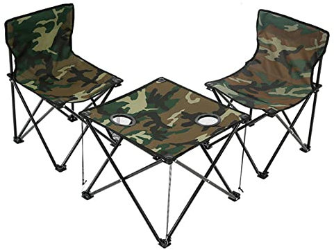 Xcello Klappbarer Campingtisch, Stühle, Oxford-Stoff, Stabil, Tragbar, Outdoor-Schreibtischstuhl-Set Für Picknick, Angeln, Leicht