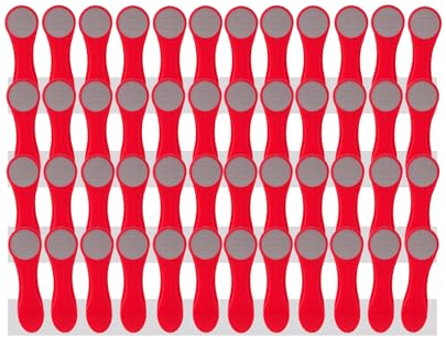 48 Wäscheklammern Wäscheclips mit Druckfedern aus Edelstahl und Soft Grip Softgrip Soft Touch Softtouch Rot Grau