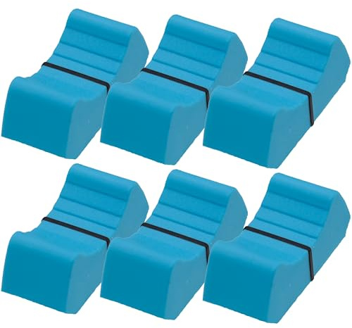 6 x Prof. Faderknopf HELLBLAU Aufnahme 4mm Lever 6 - Schiebeknopf Fadercaps Faderkappen Caps für Schiebepotentiometer Schiebepoti Potentiometer Poti