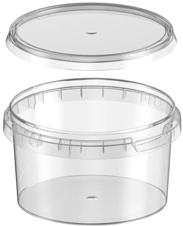 Intopack 250 x Kunststoffdose Plastikbecher mit Deckel 480 ml, transparent, lebensmittelecht, BPA-frei, wiederverwendbar, recyclbar