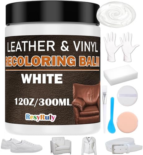 Weißes Leder-Reparaturset, weiße Lederfarbe, Vinylfarbe, Creme, Geldbörse, Boot, Sitz, Kratzentferner, Leder, Couch, Stuhl, Auto, Innenrestaurierung, Schuhe, Möbel, Verblassen, Schrammen, Tinte,