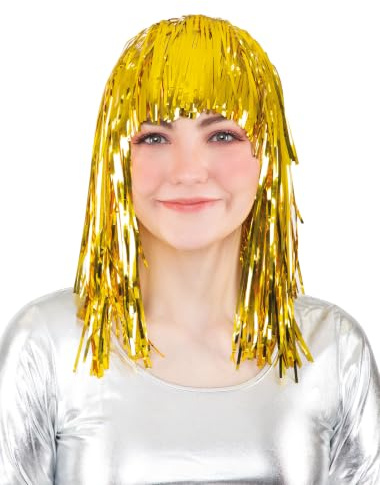 Perücke Lametta Metallic Gold one Size