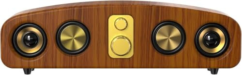 Retro Wooden Speakers Soundbar,Bluetooth 5.0,Home Theater Surround Sound System,Sound Bars,Bluetooth Soundbar for TV, Projector